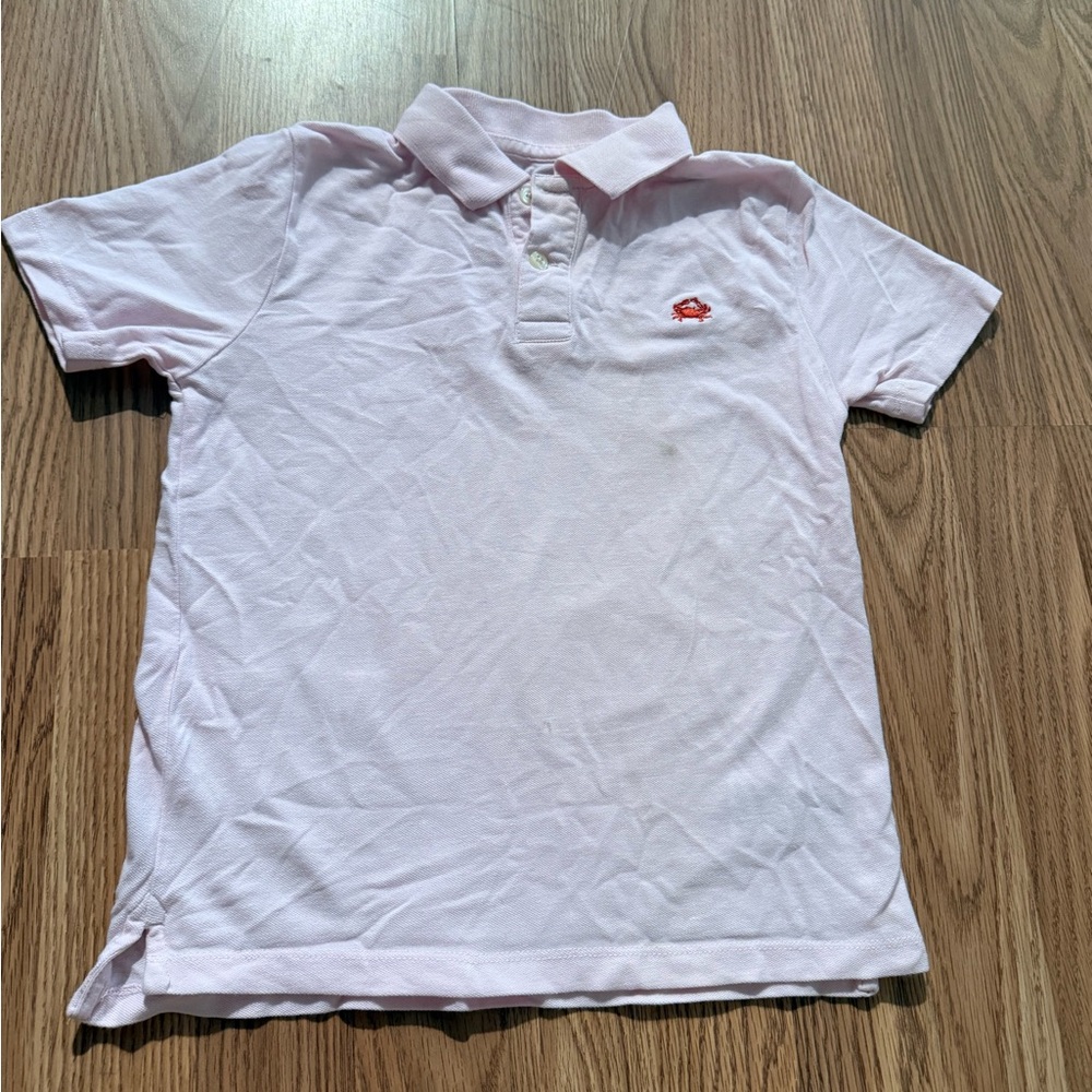 Crewcuts Light Pink Polo Top with Black Logo Print